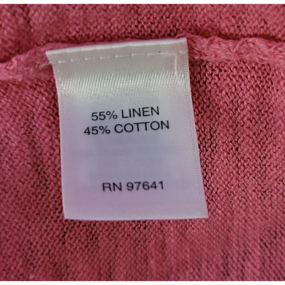 J.Jill Medium Pink 100% Linen Top Women's 3/4‎ sleeves - Picture 6 of 7